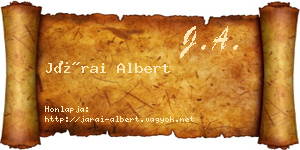 Járai Albert névjegykártya