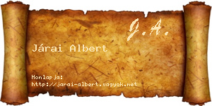 Járai Albert névjegykártya